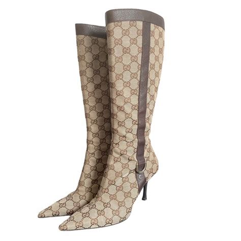 how much gucci monogram boots|Gucci high heel boots.